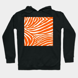 Orange and White Zebra Print Hoodie